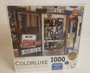 Colorluxe Route 66 Memorabilia Corvette Drive Puzzle 1000 Piece - NEW NIB - Picture 1 of 4