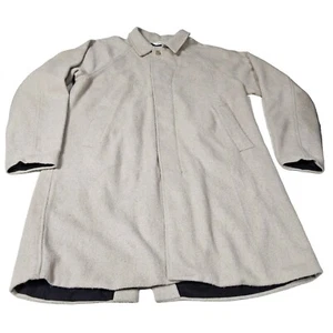 Org $ 400. Sz L Mens 3Sixteen MAC Coat Boxwave Wool Beige Long Jacket Overcoat - Picture 1 of 13