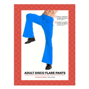 Adult Disco Flare Pants Blue - Picture 1 of 3