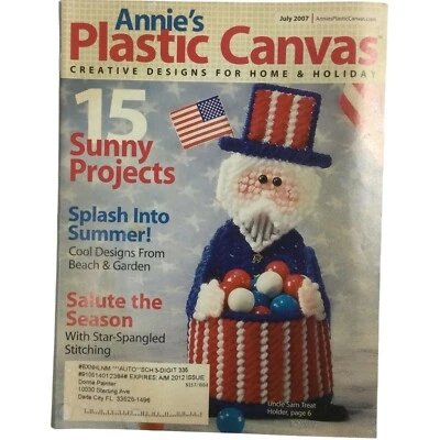 Annies Plastic Canvas Pattern Magazine Lot Holiday Projects + More July 2006-07 - Image 1 of 4