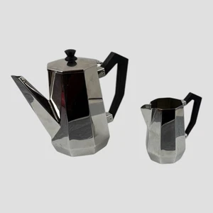 Alessi Coffee Pot Maker Milk Jug Kettle Set of 2 Ottagonale Stainless Steel - Bild 1 von 14