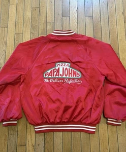 Abrigo Chaqueta Hartwell De Colección Años 80 Papa John’s Pizza Delivery Driver LG RARO - Imagen 1 de 16
