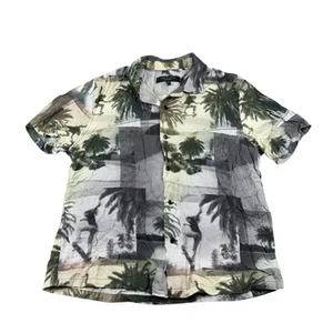 Rag & Bone Viscose Black White Graphic AOP S/S Button Front Size Medium - Picture 1 of 5