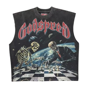 Godspeed Checkmate ärmelloses T-Shirt Black Wash - Bild 1 von 8