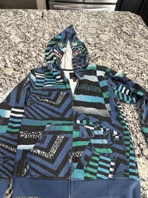 Volcom Sweatshirt Youth Large Full Zip Face Mask AOP Skater Vintage - Image 1 of 4