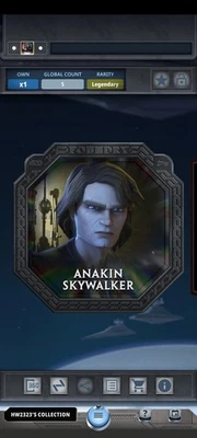 Topps Star Wars Card Trader Legendary Foundry Black Medallion Anakin Skywalker - Image 1 of 2