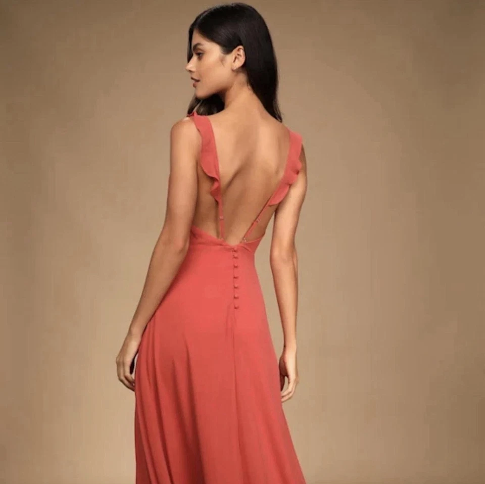 Lulus Coral Maxi Dress Size m - Image 1 of 4