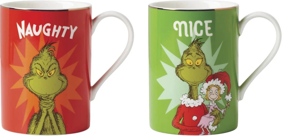 Lenox 897086 MERRY GRINCHMAS Naughty & Mugs - Set of 2 -