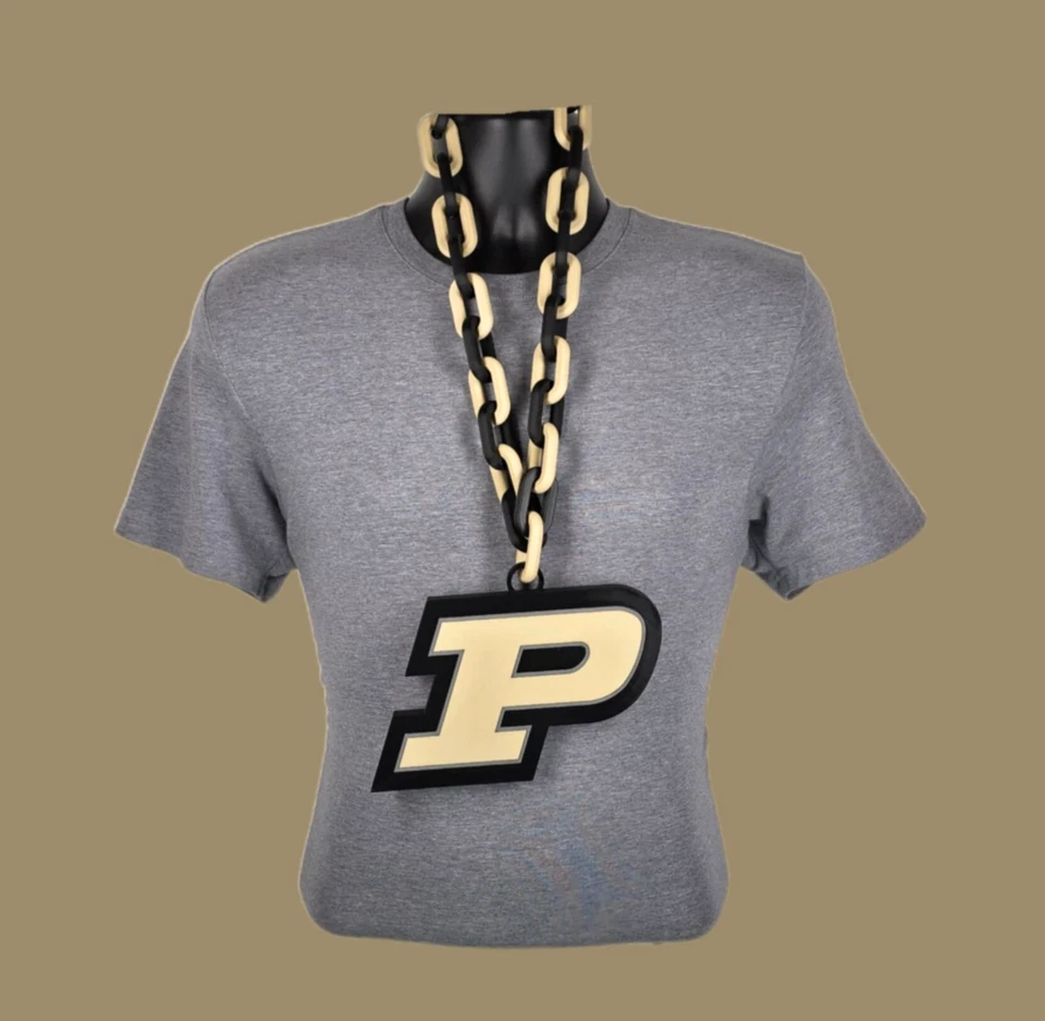 Collar Colgante Cadena Abanico Purdue Boilermakers NCAA Fútbol Universitario Hombre Cueva Foto 1 de 1