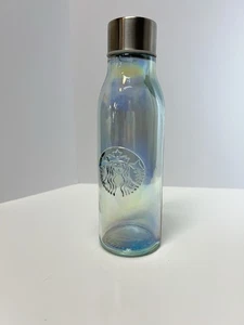 Starbucks 2019 botella de agua de vidrio reciclado 22 oz arco iris iridiscente España - Imagen 1 de 6