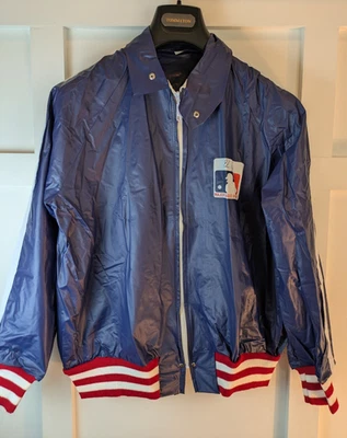 VTG 80s 90s Nolan Ryan Jacket - Blue Rain Coat - Men's SMALL- MLB - Image 1 of 4