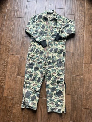 Vintage Camo Coveralls Full Zip Lined Hunting or Outdoors See Pics.measurements. - Image 1 of 4