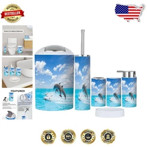 Encantador Delfín 6 Piezas Colección de Accesorios de Baño - Ideal para Regalo - Imagen 1 de 7