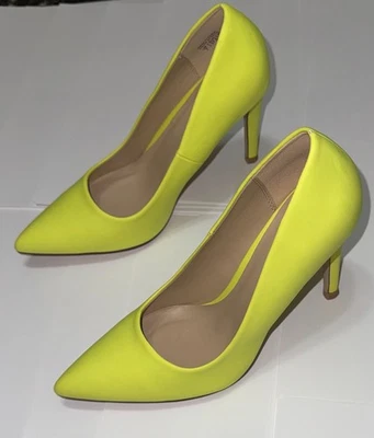 Call It Spring COOLA-67 Yellow Heel Pumps Women 7 Vegan - Image 1 of 4