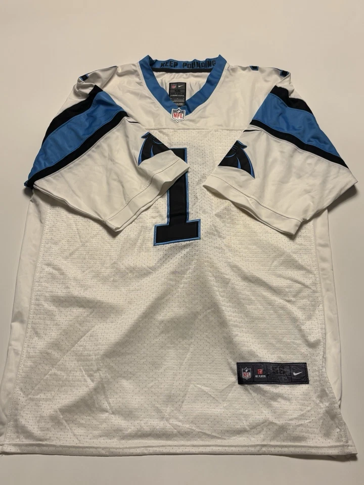 Camiseta Cam Newton #1 Carolina Panthers OnField NFL para hombre talla 56 XXL mancha ligera Foto 1 de 4
