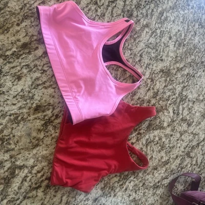 2 Youth Large Sports Bra Pink/Black and Butter Soft Red - Image 1 of 4