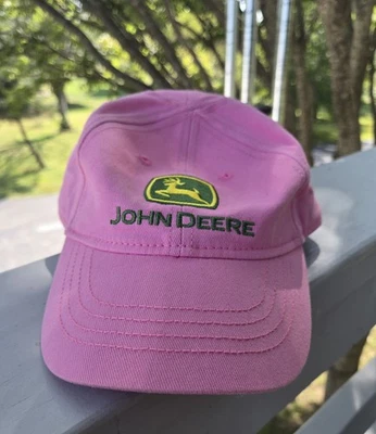 Toddler Pink John Deere Strap Back Ball Cap - One Size - 100% Cotton - Image 1 of 4