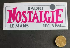 Autocollant / Sticker - Radio NOSTALGIE - Le Mans - Picture 1 of 2