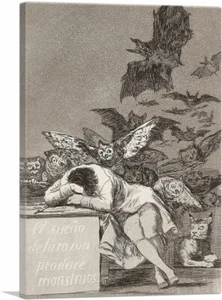 The Sleep of Reason Produces Monsters 1799 Canvas Art Print by Francisco de Goya - Picture 1 of 11