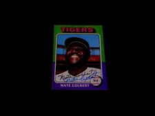 Nate Colbert 1975 Topps #599 Autographed Tigers Baseball Card Vintage '70s Auto