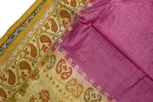 Reine Seide Sari Tussar Sari 100% Seide Vintage Indisch Stoff Recycelt TSS1336 - Bild 1 von 9