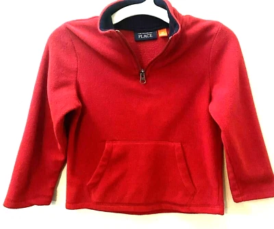 Jaqueta The Childrens Place Boys 1/4 com zíper vermelha tamanho 4T - Imagem 1 de 4