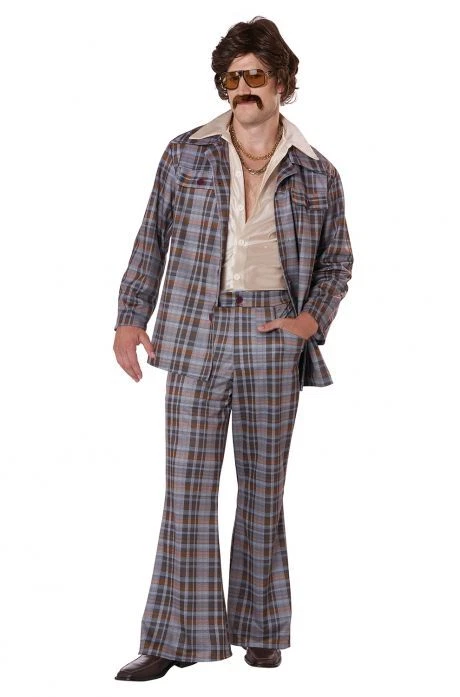 70's Plaid Stallion Leisure Suit Disco Adult Costume - Image 1 of 1