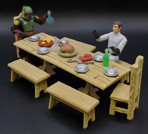 CUSTOM MEDIEVAL FEAST TABLE CHAIR SET for 3.75" STAR WARS FIGURE DIORAMA (B15) - Picture 1 of 1