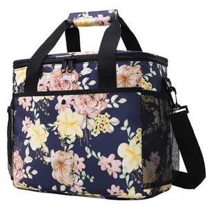 18L Large Soft Cooler Insulated Picnic Bag for Grocery Camping Car Navy with ... - Picture 1 of 7