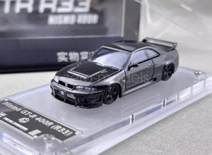 FH 1:64 Scale Black Carbon Skyline GTR R33 Nismo 400R Model Diecast Metal Car - Picture 1 of 14
