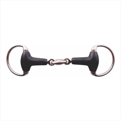 AK RIDING SPORTS AK Eggbutt Soft Rubber Double Jointed Rubber Coated Reitgebisse