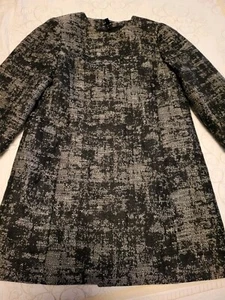 Blazer Eileen Fisher Talla Pequeña Negro y Metálico Lagenlook Dinero Antiguo Frente Abierto - Imagen 1 de 6
