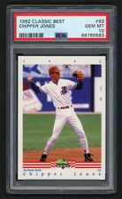 1992 CLASSIC BEST CHIPPER JONES #93 ATLANTA BRAVES HOF ROOKIE RC PSA 10 GEM MINT
