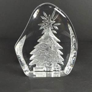 Cristal d' Arques France Lead Crystal Christmas Tree Paperweight orig box 4.5" - Picture 1 of 7