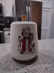 creativco-op Canister By Lori Siebert Christmas Woodland Teak Like Knob Beauty - Picture 1 of 14