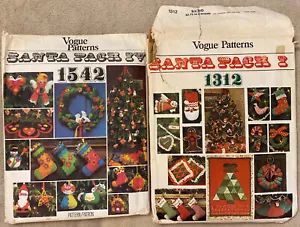2 Vogue Patterns Santa Pack I 1312 & Pack IV 1542 Christmas Accessories - Picture 1 of 7
