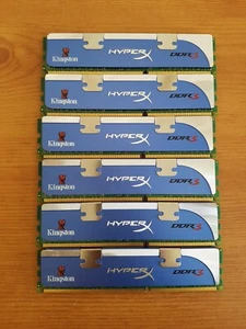 KINGSTON HYPERX DDR3 12GX KHX1600C9D3K6/12GX SET OF 6 / 2GB X 6 MODULES 12GB DES - Picture 1 of 2