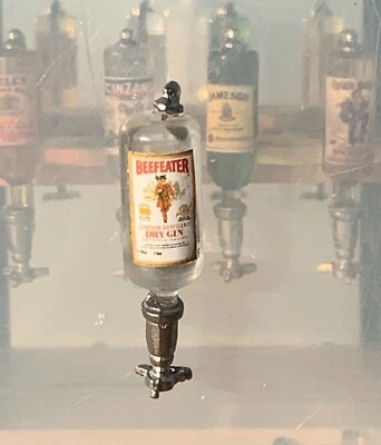 L Beefeater Gin Flasche in Zinnoptik Tumdee Maßstab 1:12 Puppenhaus Kneipe SM