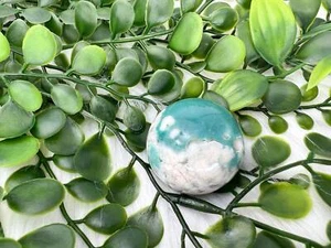 Green flower agate sphere - high quality green flower agate crystal ball - 1.3" - Picture 1 of 10