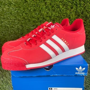 Adidas Samoa Men’s Size 10 Scarlet Red White Casual Shoes FV4990 - Picture 1 of 11