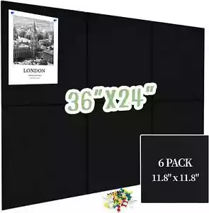 Large Cork Board for Wall 6 Pack, Bulletin Board 36" X 24", Felt Board Wall Tile - Picture 1 of 6