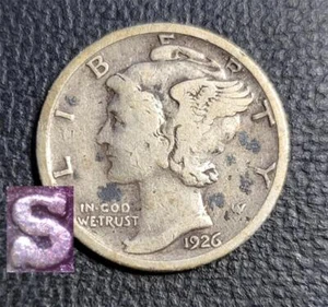 1926 S S/S Mercury Dime Key Date. Very Rare In High Grades - D-2 - Aliz - Picture 1 of 6