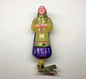 Vintage glass Christmas tree Ornament Old woman - USSR soviet - Picture 1 of 10