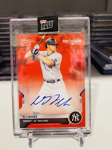 2021 TOPPS NOW DJ LEMAHIEU #PS-93D POSTSEASON ON-CARD AUTO 02/10 Red YANKEES - Picture 1 of 6