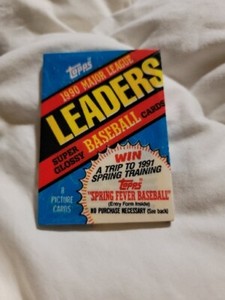 1990 Topps League Leaders Minis-1 Unopened Sealed Pack of 8 Cards-Free USA Ship