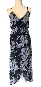 Sienna Sky Dress Midi Wrap Floral Dark Fairy Tropical Vacation  Womens Small - Picture 1 of 12