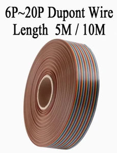 6P ~ 20P 5M/10M câble de connexion IDC fil DuPont câble ruban coloré 1,27 mm diapositive - Photo 1/1