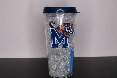 NWT Memphis Tigers Officially Licensed 16oz Double Wall Insulated Tumbler Cup Cover