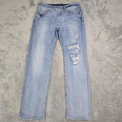 Pantalones de mezclilla desgastados lavado ligero 7 For All Mankind Austyn para hombre 33 pierna recta Foto 1 de 4