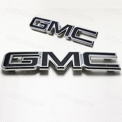 Black Emblem Kit Front & Rear Combo Set New 84395036 GM For 2015-2019 GMC Yukon - Image 1 of 4